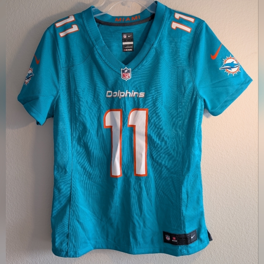 Miami Dolphins Number 11 ArtOfLilee Nike Aqua Game Jersey